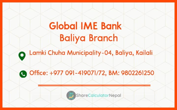 Global IME Bank (GBIME) - Baliya Branch