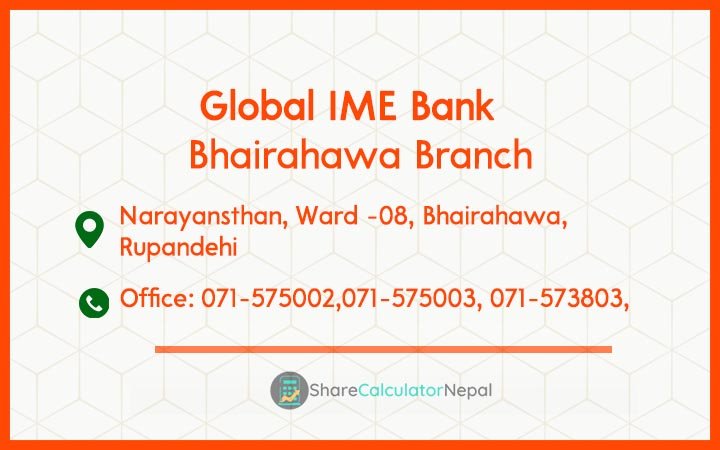 Global IME Bank (GBIME) - Bhairahawa Branch