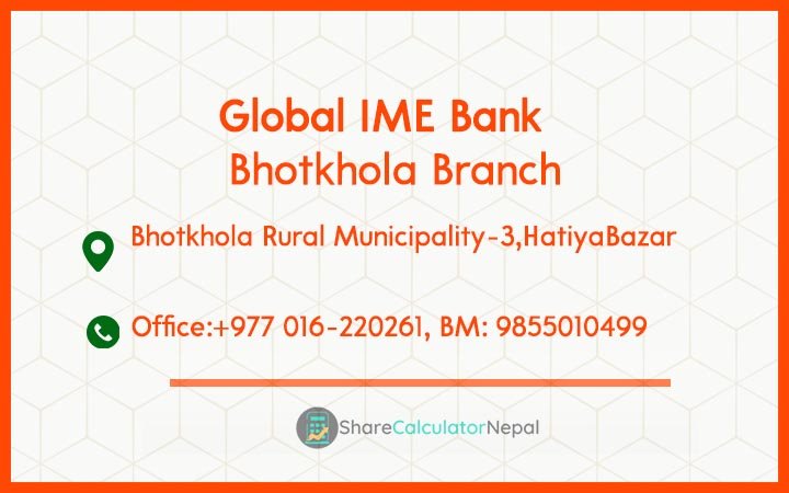 Global IME Bank (GBIME) - Bhotkhola Branch