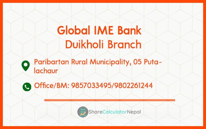 Global IME Bank (GBIME) - Duikholi Branch