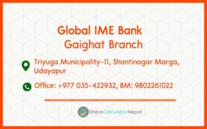 Global IME Bank (GBIME) - Gaighat Branch