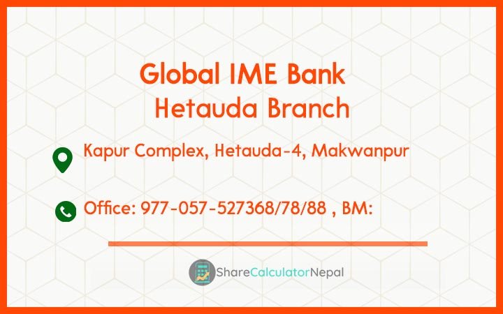 Global IME Bank (GBIME) - Hetauda Branch