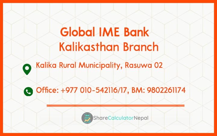 Global IME Bank (GBIME) - Kalikasthan Branch