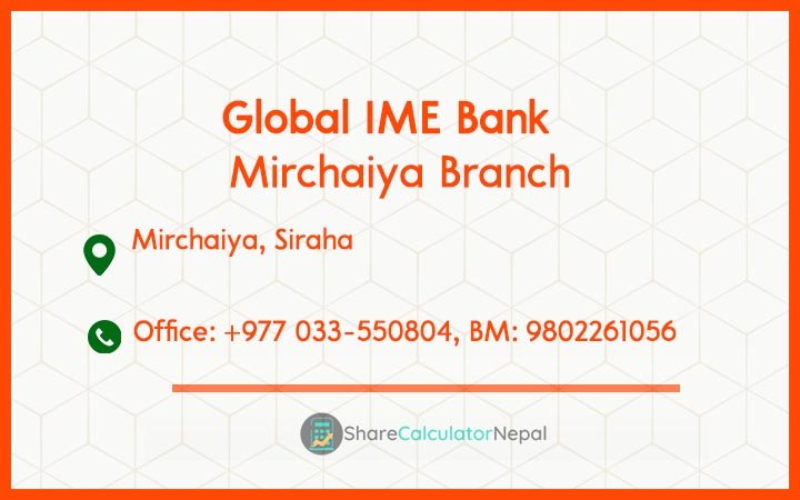 Global IME Bank (GBIME) - Mirchaiya Branch