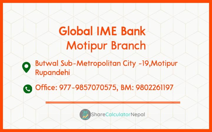 Global IME Bank (GBIME) - Motipur Branch