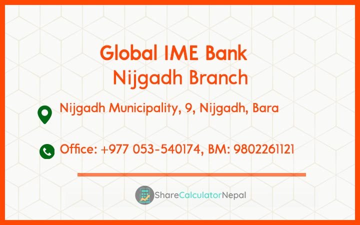 Global IME Bank (GBIME) - Nijgadh Branch