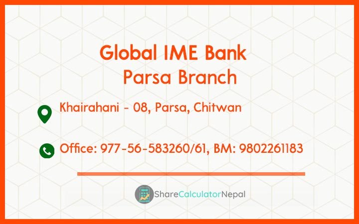 Global IME Bank (GBIME) - Parsa Branch