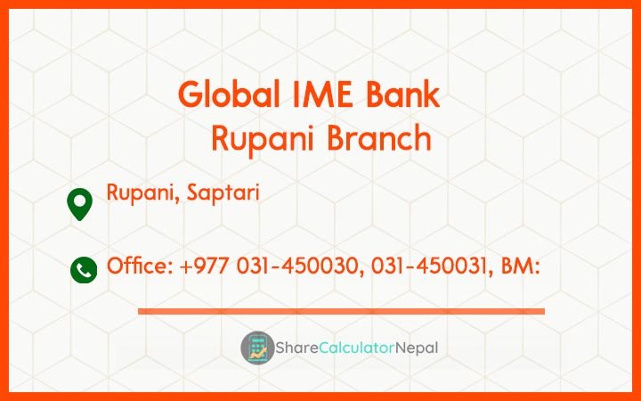 Global IME Bank (GBIME) - Rupani Branch