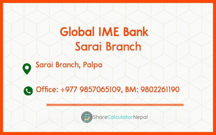 Global IME Bank (GBIME) - Sarai Branch
