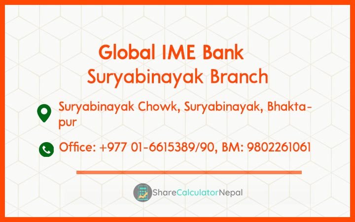 Global IME Bank (GBIME) - Suryabinayak Branch