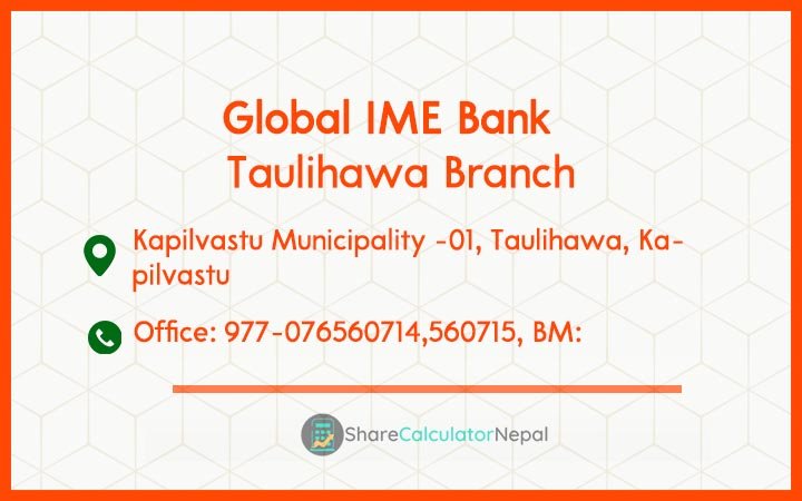 Global IME Bank (GBIME) - Taulihawa Branch