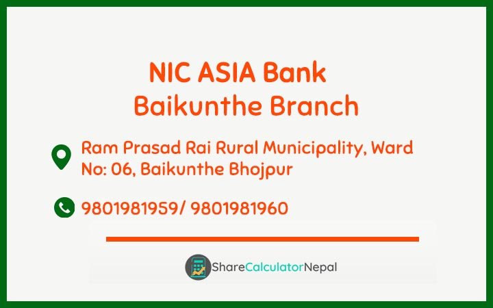 NIC Asia Bank Limited (NICA) - Baikunthe Branch