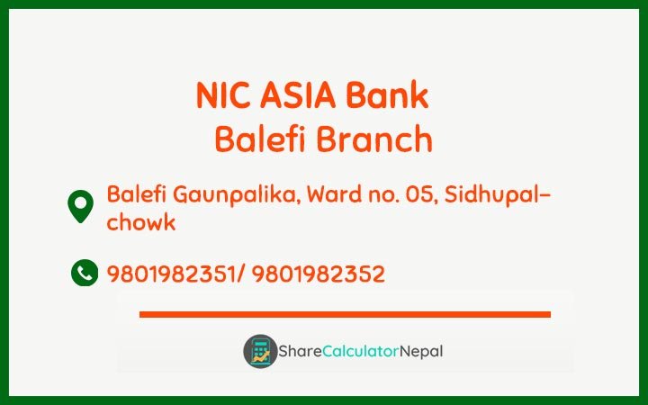 NIC Asia Bank Limited (NICA) - Balefi  Branch