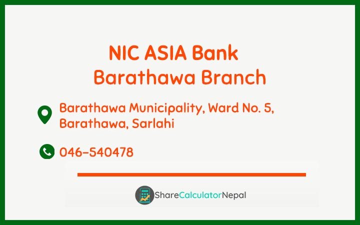 NIC Asia Bank Limited (NICA) - Barathawa  Branch