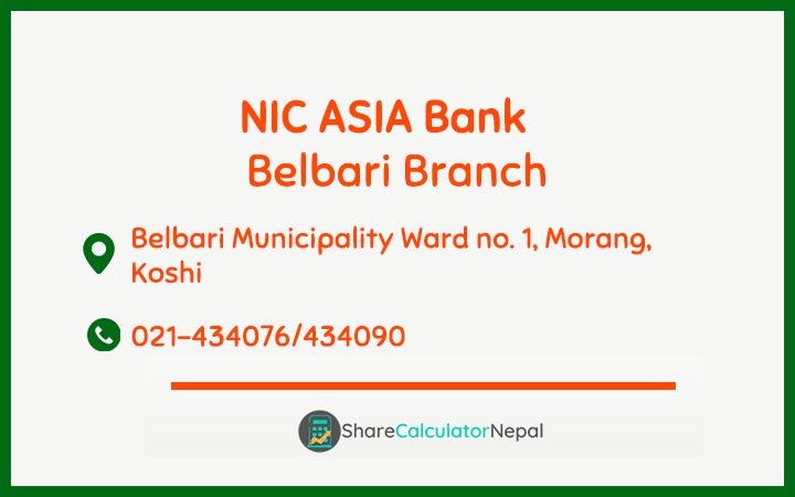NIC Asia Bank Limited (NICA) - Belbari  Branch