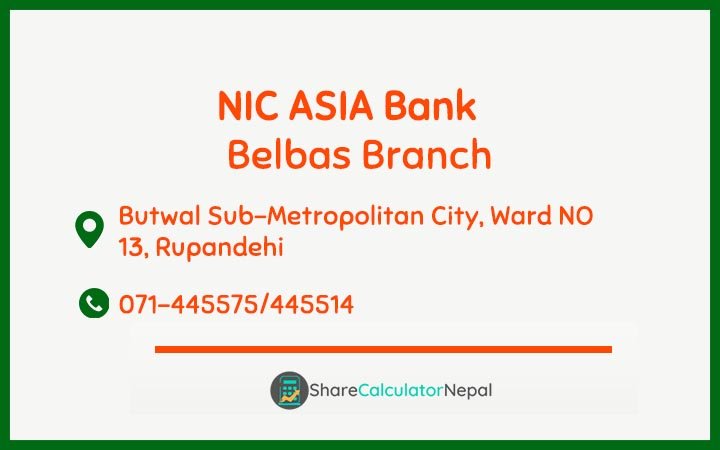 NIC Asia Bank Limited (NICA) - Belbas  Branch