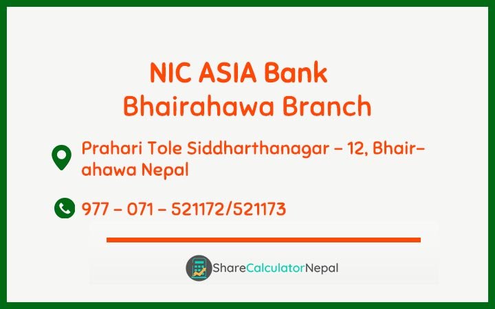 NIC Asia Bank Limited (NICA) - Bhairahawa  Branch