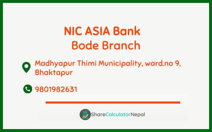 NIC Asia Bank Limited (NICA) - Bode  Branch