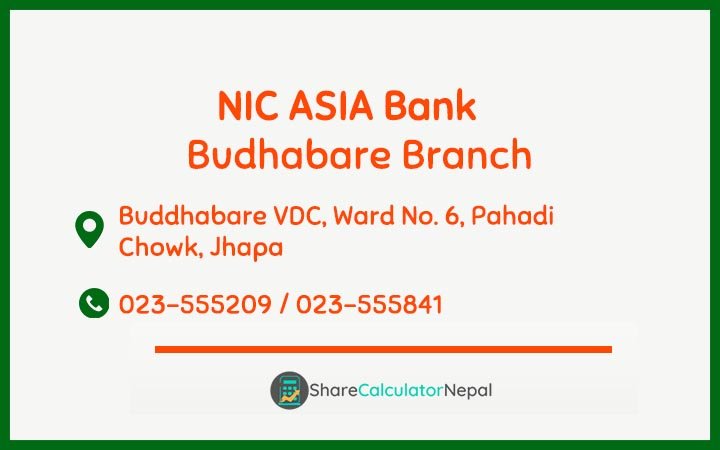 NIC Asia Bank Limited (NICA) - Budhabare  Branch