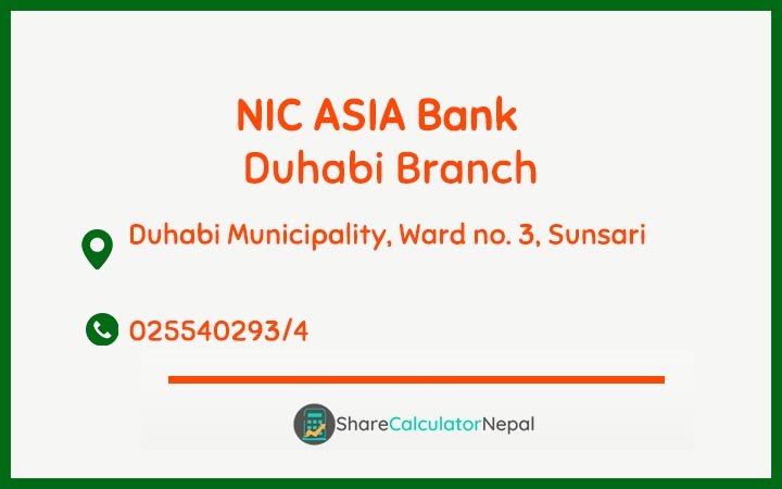 NIC Asia Bank Limited (NICA) - Duhabi  Branch
