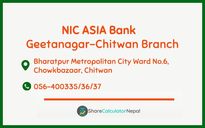 NIC Asia Bank Limited (NICA) - Geetanagar-Chitwan  Branch