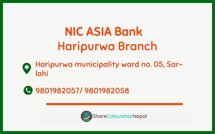 NIC Asia Bank Limited (NICA) - Haripurwa  Branch