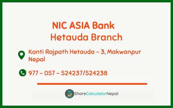 NIC Asia Bank Limited (NICA) - Hetauda  Branch