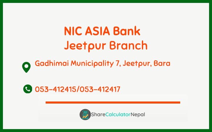 NIC Asia Bank Limited (NICA) - Jeetpur  Branch