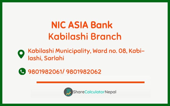 NIC Asia Bank Limited (NICA) - Kabilashi  Branch