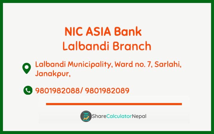 NIC Asia Bank Limited (NICA) - Lalbandi  Branch
