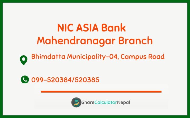 NIC Asia Bank Limited (NICA) - Mahendranagar - Dhanusha  Branch
