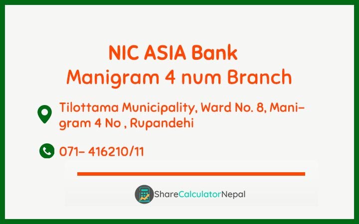 NIC Asia Bank Limited (NICA) - Manigram  Branch