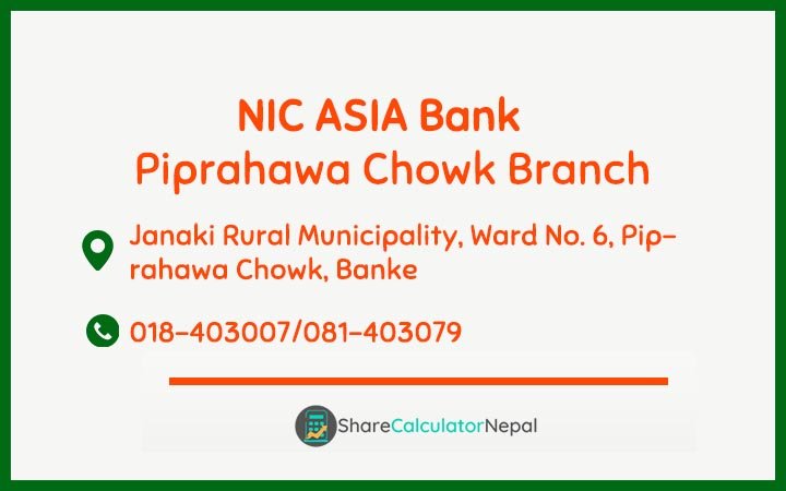 NIC Asia Bank Limited (NICA) - Piprahawa Chowk  Branch