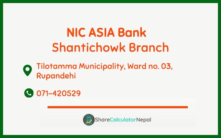 NIC Asia Bank Limited (NICA) - Shantichowk  Branch
