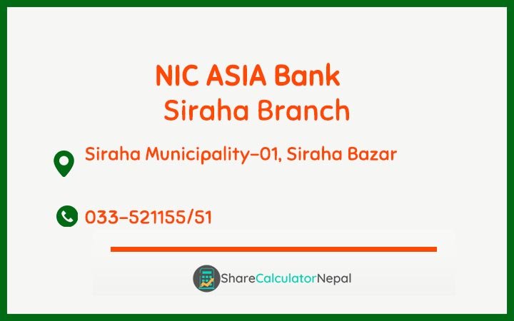 NIC Asia Bank Limited (NICA) - Siraha  Branch
