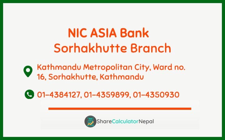 NIC Asia Bank Limited (NICA) - Sorhakhutte  Branch