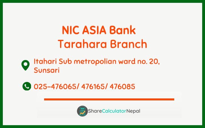 NIC Asia Bank Limited (NICA) - Tarahara  Branch