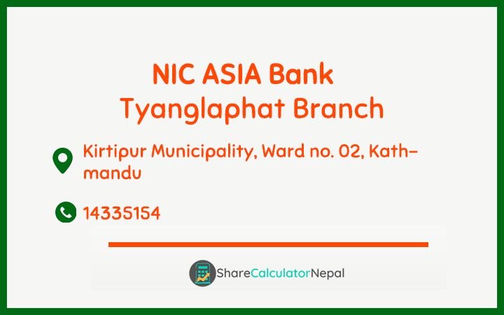 NIC Asia Bank Limited (NICA) - Tyanglaphat  Branch
