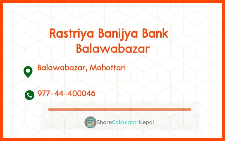 Rastriya Banijya Bank - Balawabazar