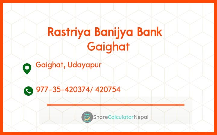 Rastriya Banijya Bank - Gaighat